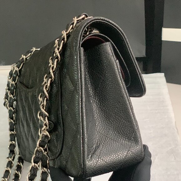 CHANEL CF Classic flap 25CM medium black silver buckle A01112 - Picture 3 of 9